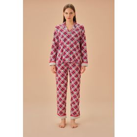 Suwen Saks Baskılı Koalina Pamuklu Maskülen Çocuk Pijama Takımı