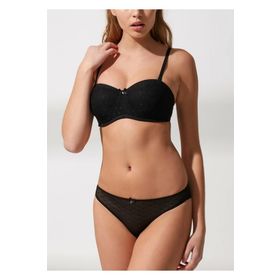 Suwen Siyah New Diana Dantelsiz Tüllü Toparlayıcı Straplez Sütyen