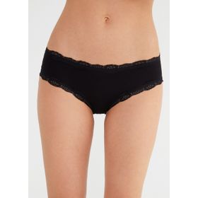 Suwen Siyah Soft Touch Lacy Slip Külot