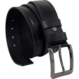 Süzer 400-28-22Y 4 cm Siyah Hakiki Deri Desenli Çift Dikişli Spor Kot Kemer
