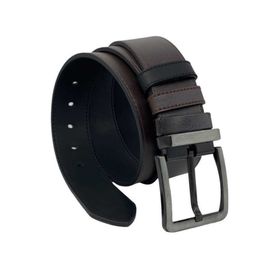 Süzer 400-28-22Y 4 cm Siyah Hakiki Deri Desenli Çift Dikişli Spor Kot Kemer