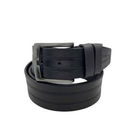 Süzer 500-61-22K-E 4.5 cm Siyah Tek Katmanlı Hakiki Manda Derisi Desenli Spor Kot Kemer