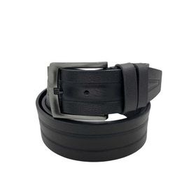 Süzer 500-61-22K-E 4.5 cm Siyah Tek Katmanlı Hakiki Manda Derisi Desenli Spor Kot Kemer