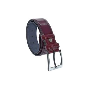 Süzer 7400-97 4 cm Bordo Rugan Suni Deri Dikişli Klasik Kemer