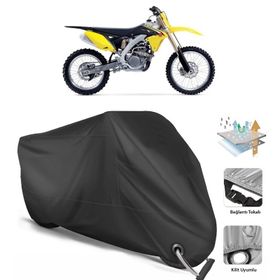 Suzuki RM Z250 Siyah Arka Çanta Uyumsuz Ultra Kalın Su Geçirmez Motor Brandası
