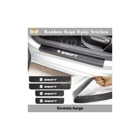 Suzuki Swift 4 Adet Karbon Kapı Eşiği Sticker