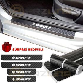 Suzuki Swift 4 Adet Karbon Kapı Eşiği Sticker