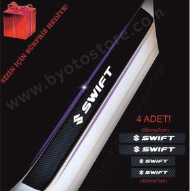 Suzuki Swift 4 Adet Karbon Kapı Eşiği Sticker