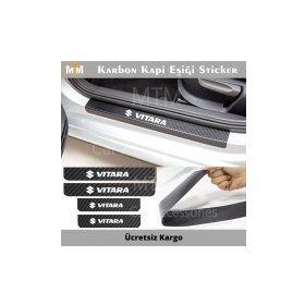 Suzuki Vitara 4 Adet Karbon Kapı Eşiği Sticker