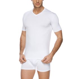 SVM 9022 Beyaz V Yaka Erkek T-Shirt