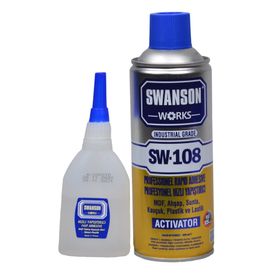 Swanson 400 ml + 100 ml Ahşap Sunta Kauçuk Plastik ve Mdf Kit Profesyonel Hızlı Yapıştırıcı Seti