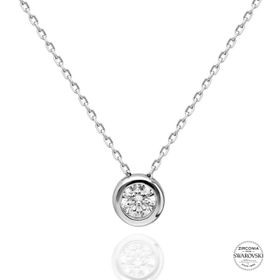 Swarovski 3,75 mm Zirconia Taşlı Tektaş 925 Ayar Gümüş Kolye