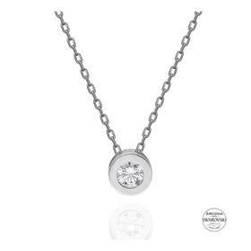 Swarovski 3,75 mm Zirconia Taşlı Tektaş 925 Ayar Gümüş Kolye