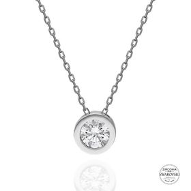 Swarovski 4,75 mm Zirconia Taşlı Tektaş 925 Ayar Gümüş Kolye
