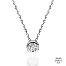 Swarovski 4,75 mm Zirconia Taşlı Tektaş 925 Ayar Gümüş Kolye