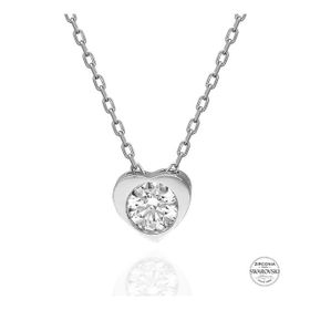 Swarovski 4,75 mm Zirconia Taşlı Tektaş 925 Ayar Gümüş Kolye