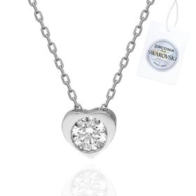 Swarovski 4,75 mm Zirconia Taşlı Tektaş 925 Ayar Gümüş Kolye