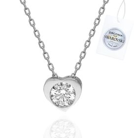 Swarovski 4,75 mm Zirconia Taşlı Tektaş 925 Ayar Gümüş Kolye