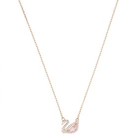 Swarovski 5469989 Dazzling Swan Pembe Pembe Altın Rengi Kaplama Kolye