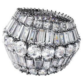 Swarovski 5610393 Hyperbola:Rıng L Rows Whıte/Rhs 52 Swarovski Yüzük