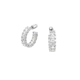 Swarovski 5612673 Millenia Hoop Octagon Cut Beyaz Rodyum Kaplama Küpe