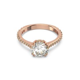 Swarovski 5638548 55 Constella Round Pave Princess Cut Beyaz Pembe Altın Rengi Kaplama Yüzük