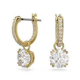Swarovski 5638802 Constella Drop Beyaz Sarı Altın Rengi Kaplama Küpe