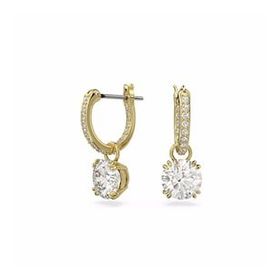Swarovski 5638802 Constella Drop Beyaz Sarı Altın Rengi Kaplama Küpe
