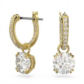 Swarovski 5638802 Constella Drop Beyaz Sarı Altın Rengi Kaplama Küpe