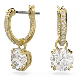 Swarovski 5638802 Constella Drop Beyaz Sarı Altın Rengi Kaplama Küpe