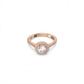 Swarovski 5639404 55 Constella Round Pave Beyaz Pembe Altın Rengi Kaplama Yüzük