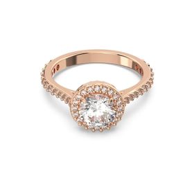 Swarovski 5639404 55 Constella Round Pave Beyaz Pembe Altın Rengi Kaplama Yüzük