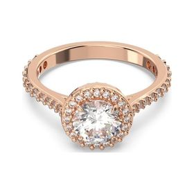 Swarovski 5639404 55 Constella Round Pave Beyaz Pembe Altın Rengi Kaplama Yüzük