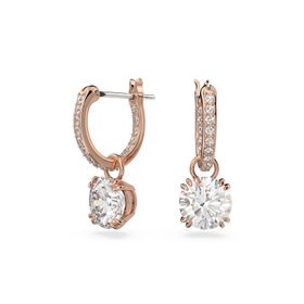 Swarovski 5639975 Constella Drop Beyaz Pembe Altın Rengi Kaplama Küpe