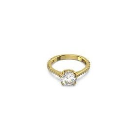 Swarovski 5642623 60 Constella Round Pave Princess Cut Beyaz Sarı Altın Rengi Kaplama Yüzük