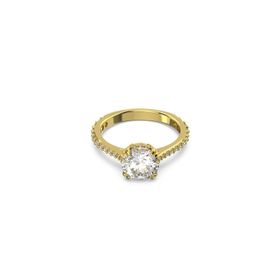 Swarovski 5642623 60 Constella Round Pave Princess Cut Beyaz Sarı Altın Rengi Kaplama Yüzük