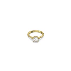 Swarovski 5642623 60 Constella Round Pave Princess Cut Beyaz Sarı Altın Rengi Kaplama Yüzük