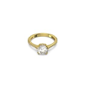 Swarovski 5642623 60 Constella Round Pave Princess Cut Beyaz Sarı Altın Rengi Kaplama Yüzük
