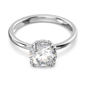 Swarovski 5642636 60 Constella Round Princess Cut Beyaz Rodyum Kaplama Yüzük