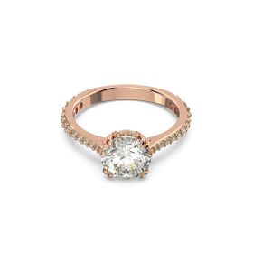 Swarovski 5642643 52 Constella Round Pave Princess Cut Beyaz Pembe Altın Rengi Kaplama Yüzük