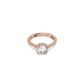 Swarovski 5642644 50 Constella Round Pave Princess Cut Beyaz Pembe Altın Rengi Kaplama Yüzük