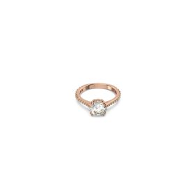 Swarovski 5642644 50 Constella Round Pave Princess Cut Beyaz Pembe Altın Rengi Kaplama Yüzük