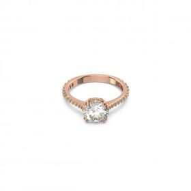 Swarovski 5642644 50 Constella Round Pave Princess Cut Beyaz Pembe Altın Rengi Kaplama Yüzük