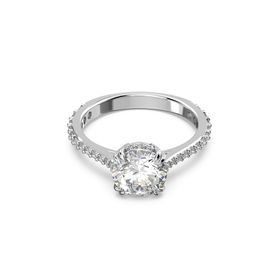 Swarovski 5645252 58 Constella Round Pave Princess Cut Beyaz Rodyum Kaplama Yüzük