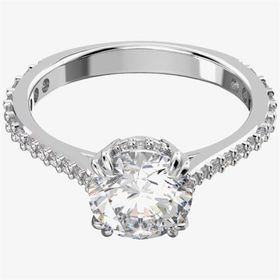 Swarovski 5645252 58 Constella Round Pave Princess Cut Beyaz Rodyum Kaplama Yüzük
