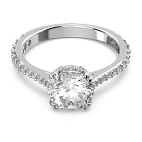 Swarovski 5645254 60 Constella Round Pave Princess Cut Beyaz Rodyum Kaplama Yüzük