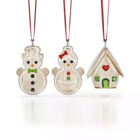 Swarovski 5701511 Holiday Cheers Ornament Set Gingerbread Ev Dekorasyonu