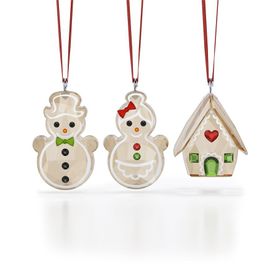 Swarovski 5701511 Holiday Cheers Ornament Set Gingerbread Ev Dekorasyonu