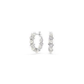 Swarovski 5709256 Matrix Pe Pearl Hoops White-Rhs Küpe