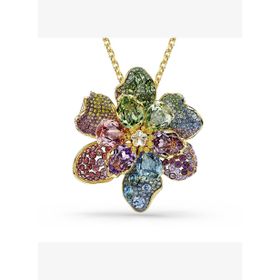 Swarovski 5709952 Idyllia Pendant and Brooch Mixed Cuts Pave Flower Multicolored Mixed Metal Finish Kolye